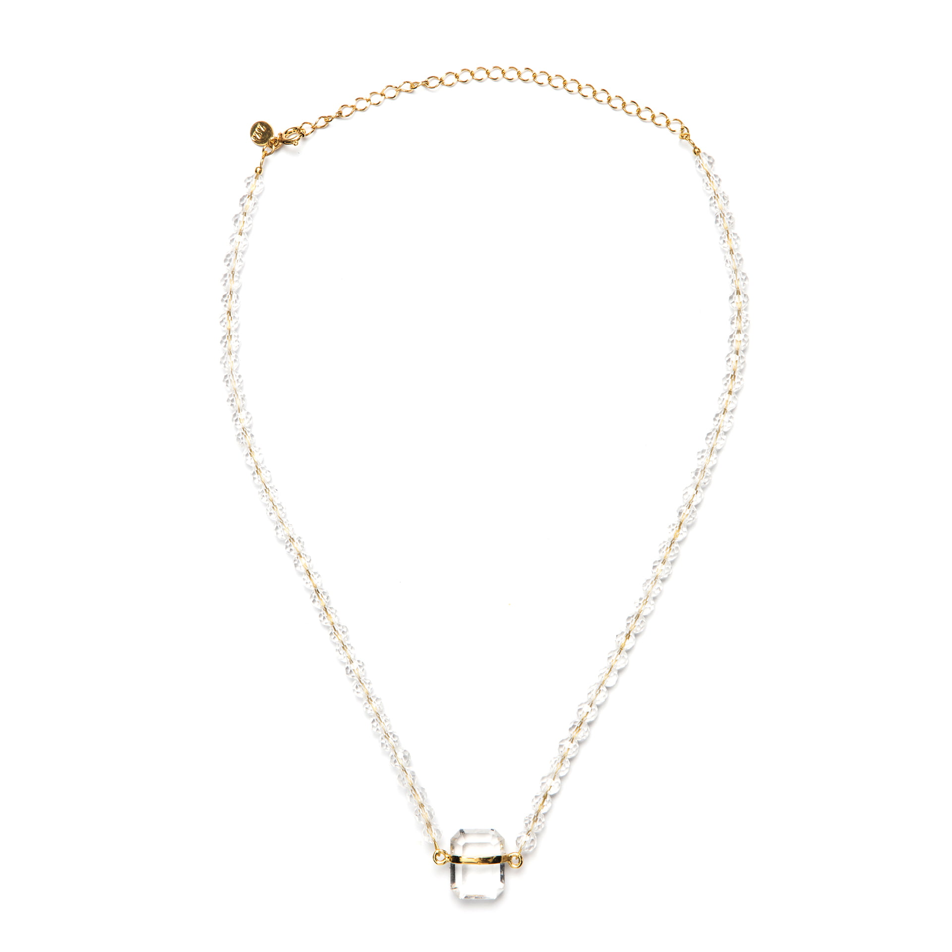 Rhinestone choker with rectangular rock 