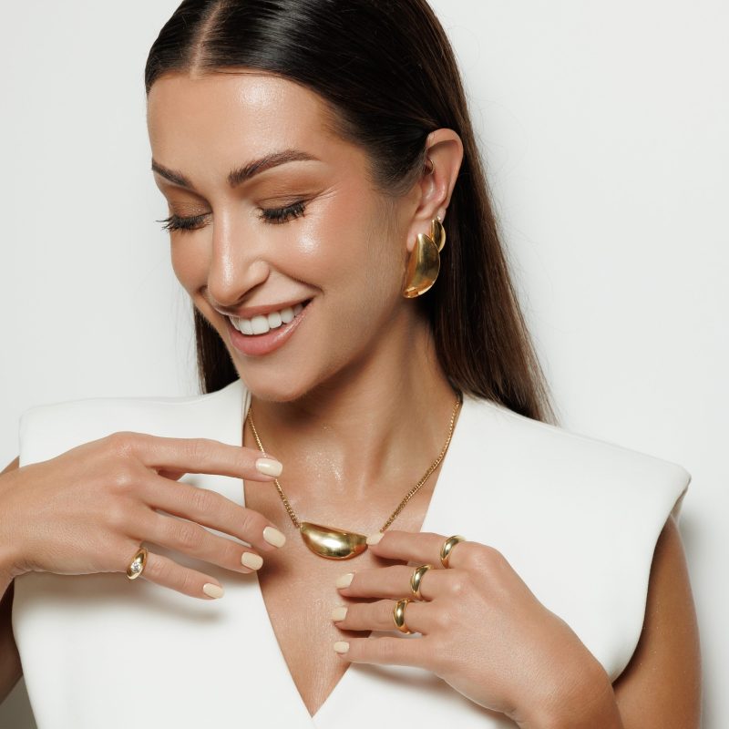 EMILIA 2 gold-plated earrings - Image 2