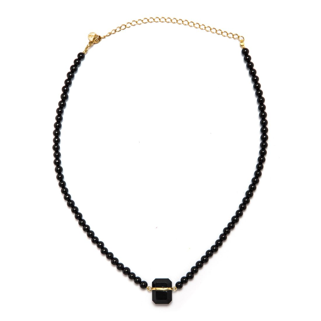 Choker z onyksów z prostokątnym onyksem (kamień mądrości) ZoZo Design