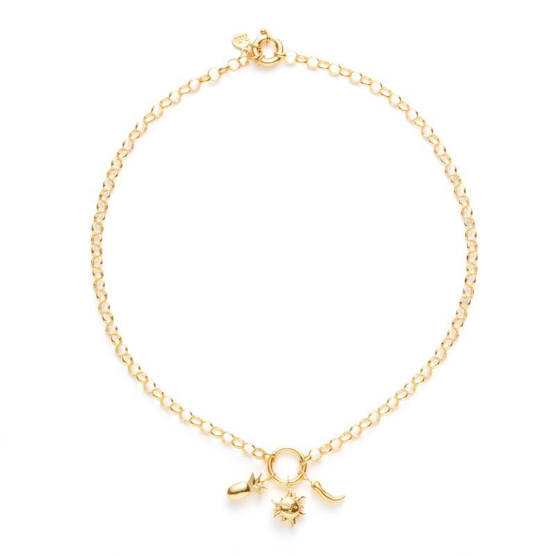 ZOZO CHARMS - Choker z 3 dmuchanymi przywieszkami do wyboru na łańcuszku rollo - Image 4