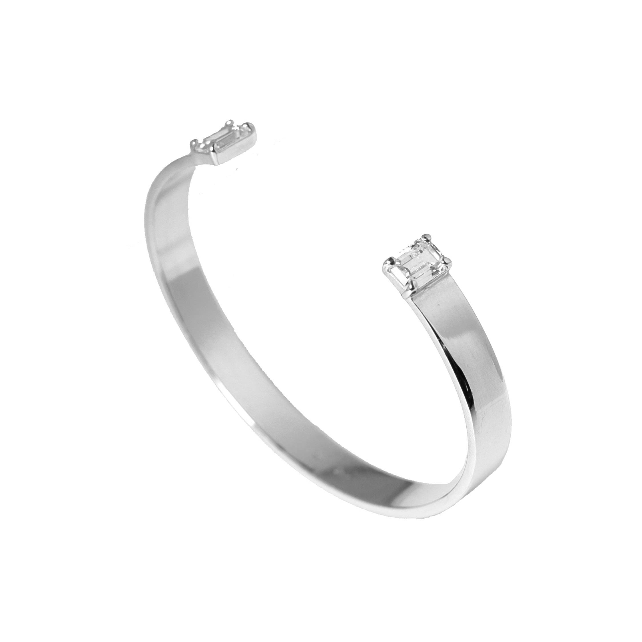 LIVIA silver bracelet (emerald cut zirconia)