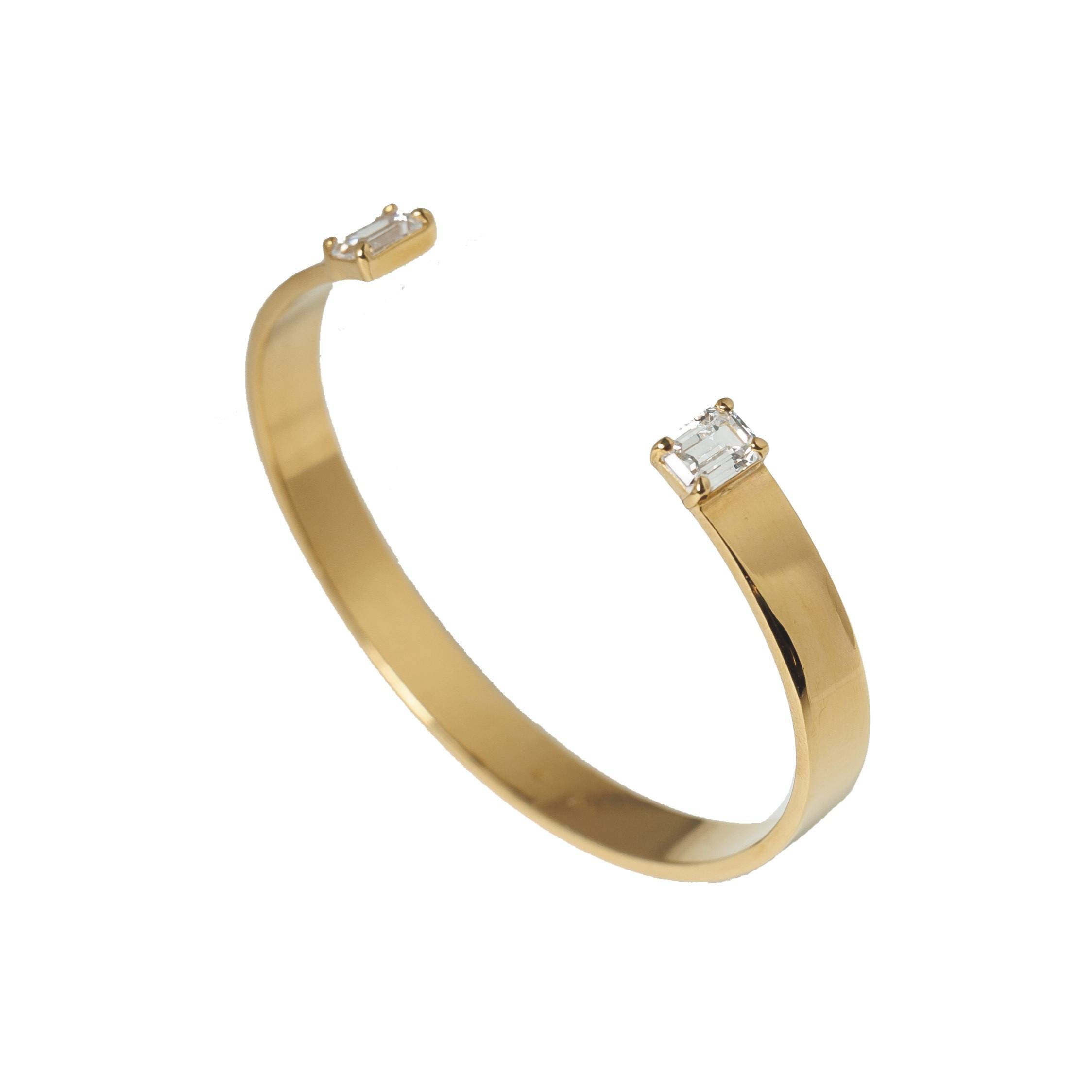 LIVIA gold bracelet (emerald cut zirconia)