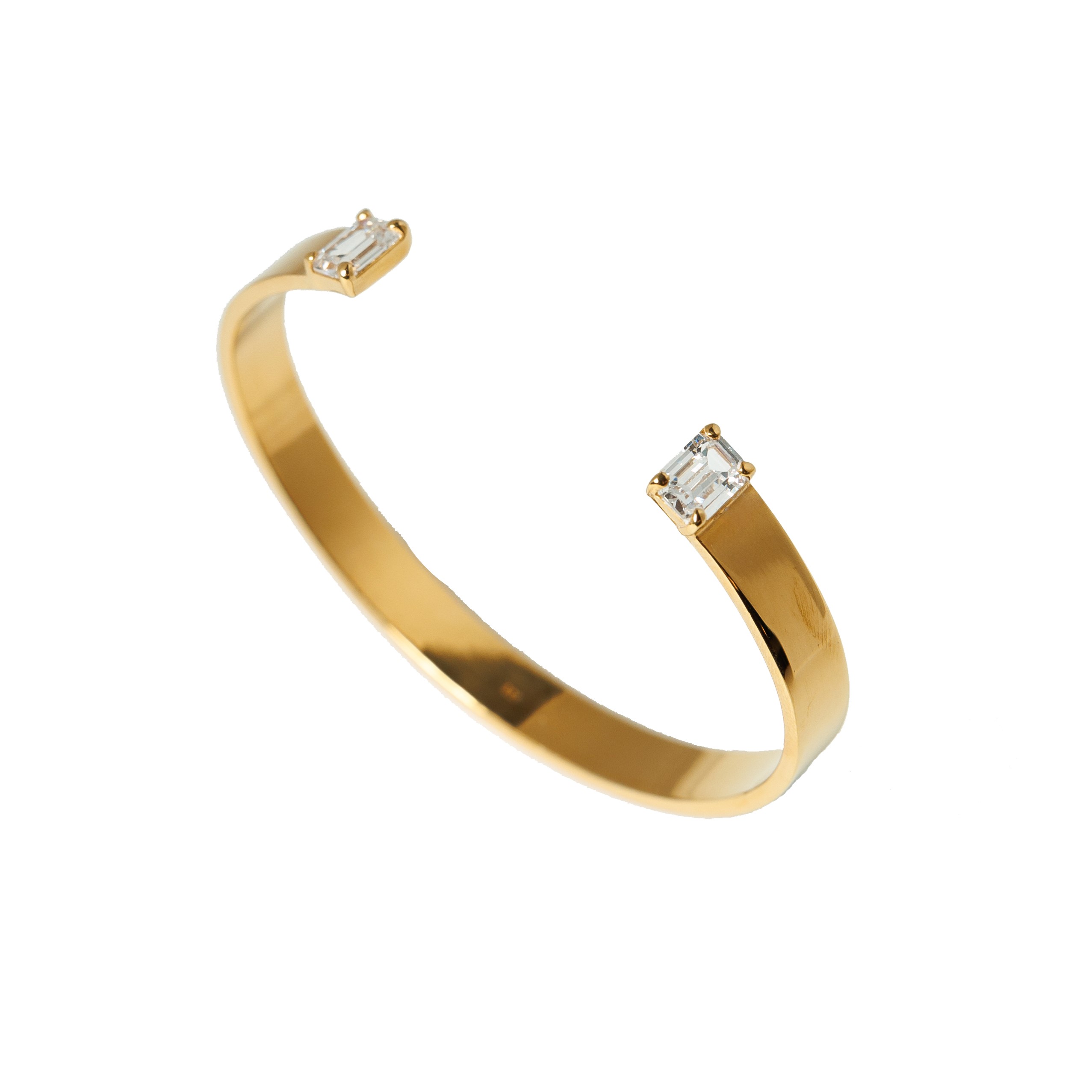 LIVIA gold-plated bracelet (emerald cut zirconia)
