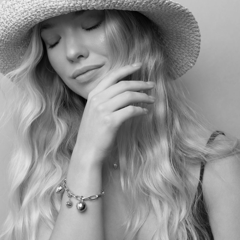 Bransoletka srebrna ankier - M