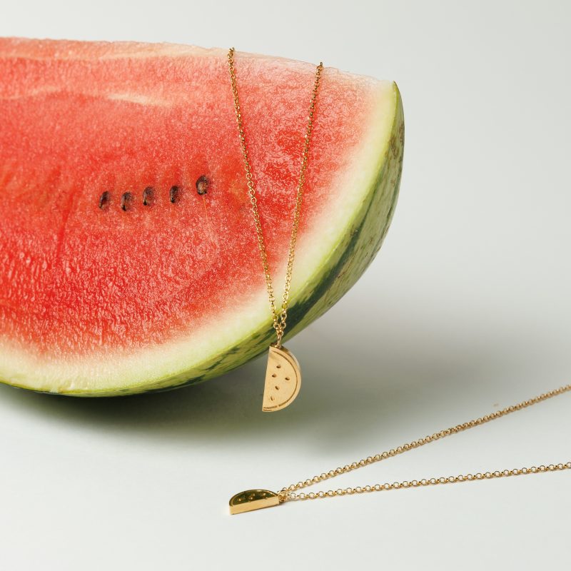 ZOZO SUMMER - Choker z przywieszką w kształcie ARBUZA (1 cm)