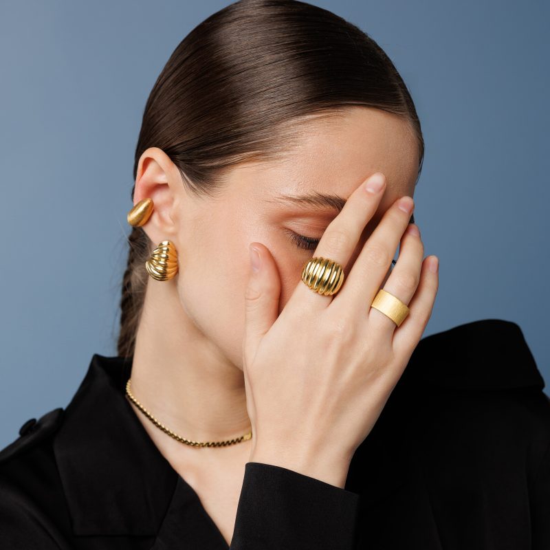 Kolczyki pozłacane AZURRA (PRĄŻEK)