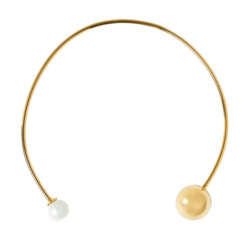 Choker / kolia pozłacany PERLA