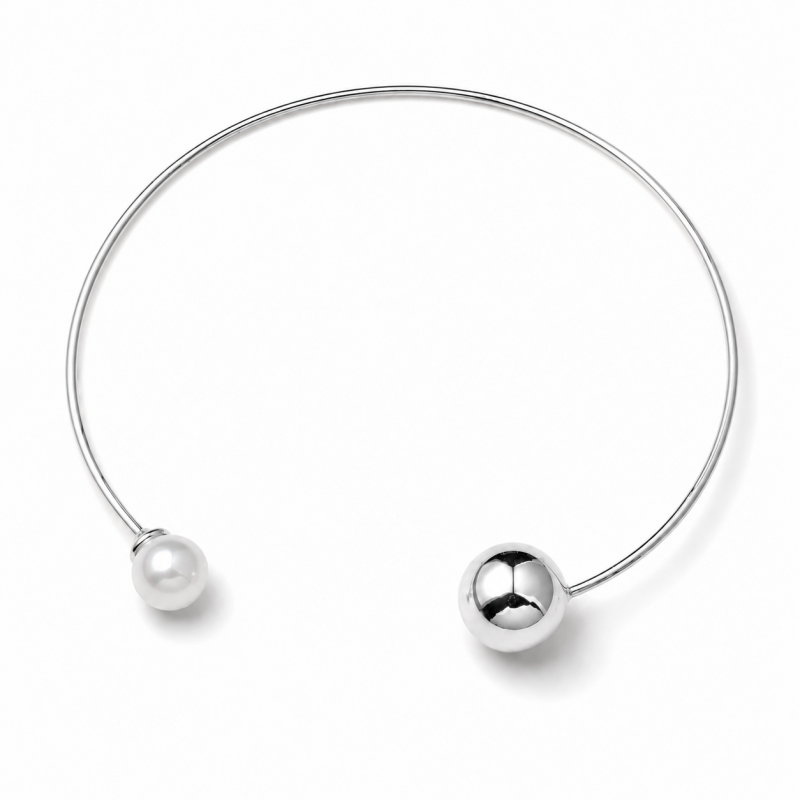 Choker / kolia srebrny PERLA