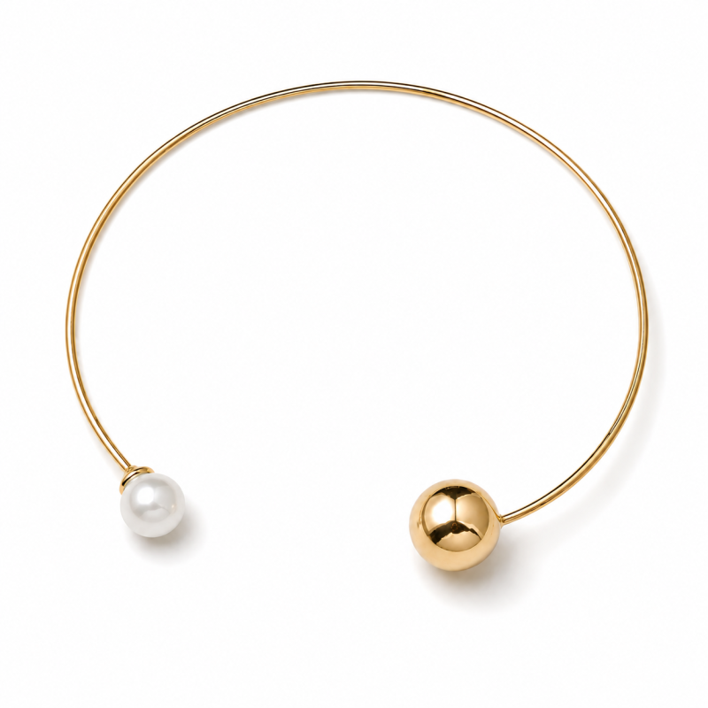 Choker / kolia pozłacany PERLA