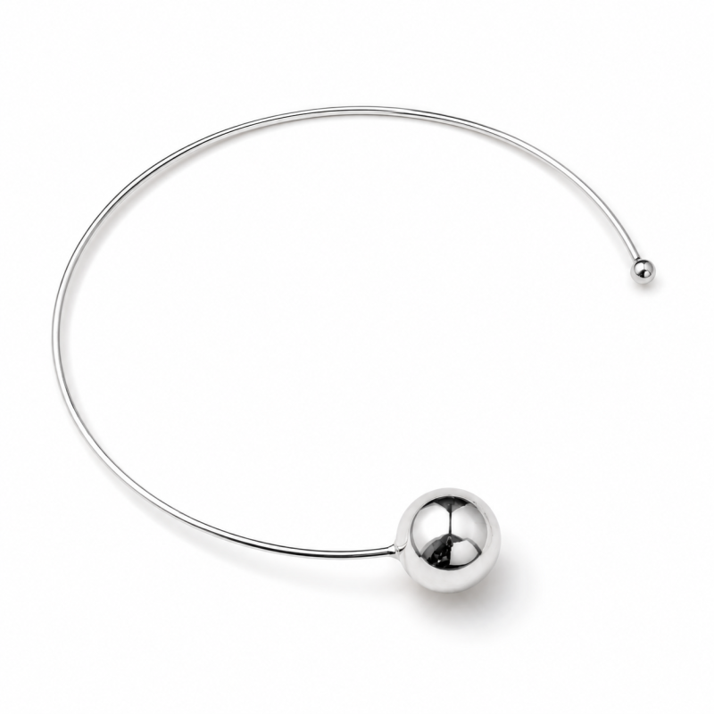 Choker / kolia srebrny SERENA (KULE)