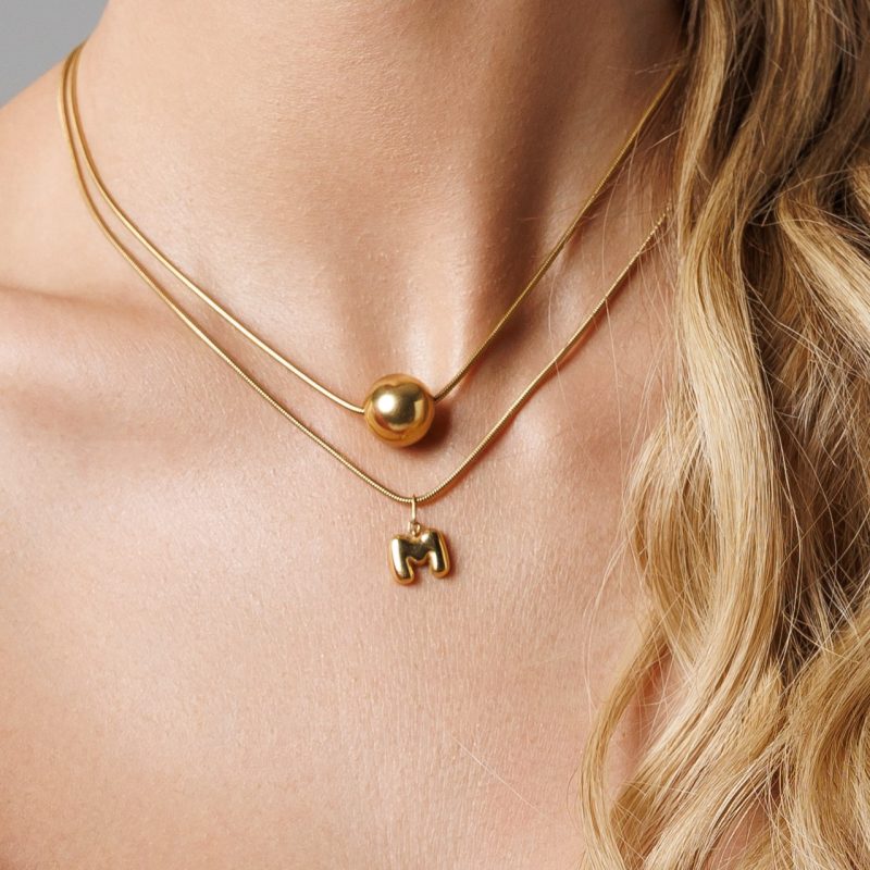 Choker pozłacany LINA (literka 1cm, żmijka)