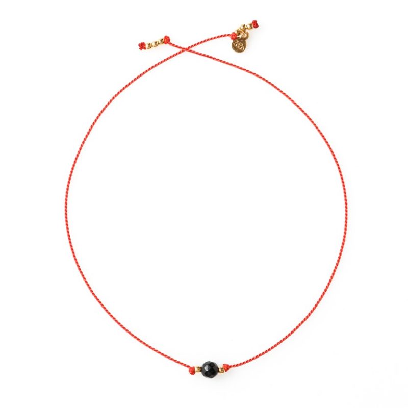 Bransoletka na szczęście z przelotowym turmalinem (kamień ochronny)