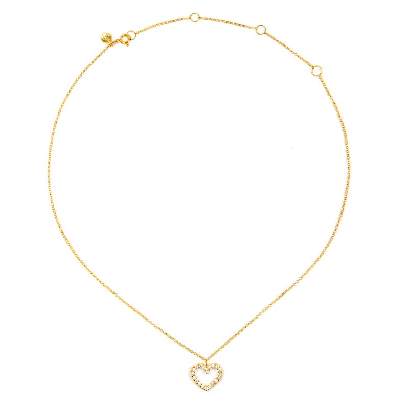 Choker ANNA z sercem wysadzanym cyrkoniami (1 cm)