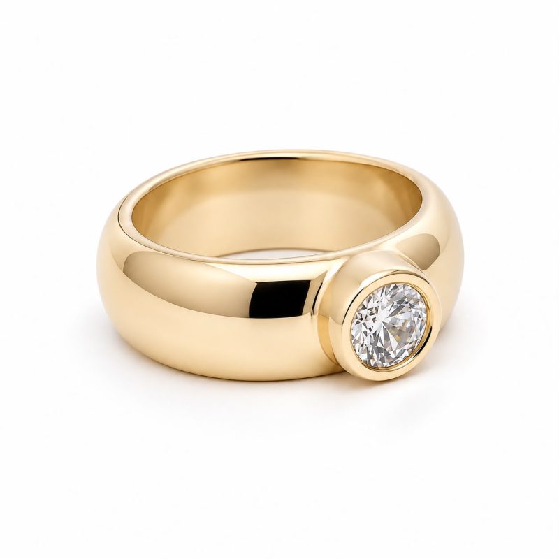 Obrączka z diamentem LAB - EUPHORIA (1 ct)