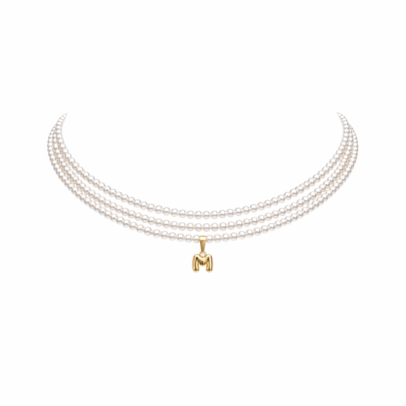 Choker MARTA (perły - 3 rzędy)