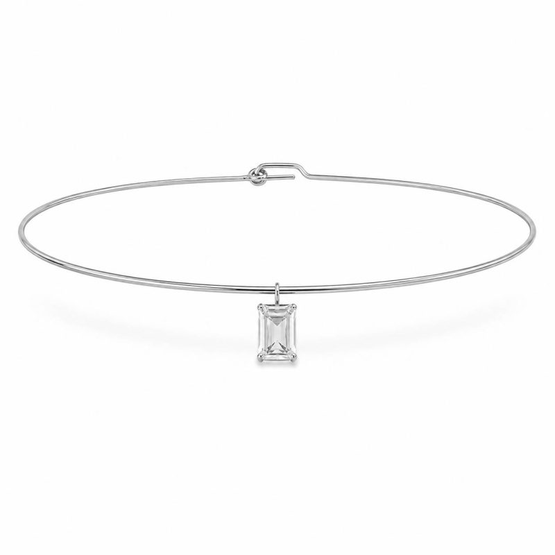 Choker / kolia srebrna KORNELIA EMERALD