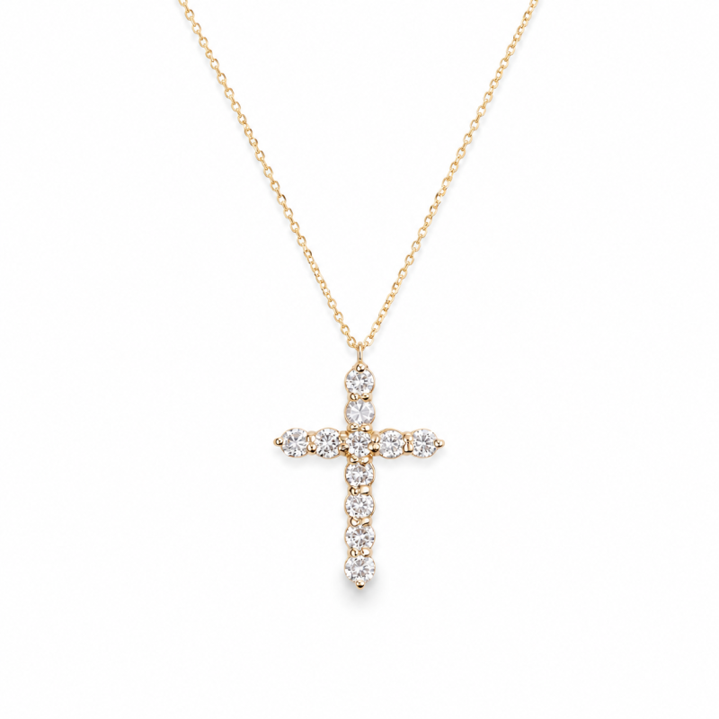 Łańcuszek z diamentami LAB - EVA CROSS