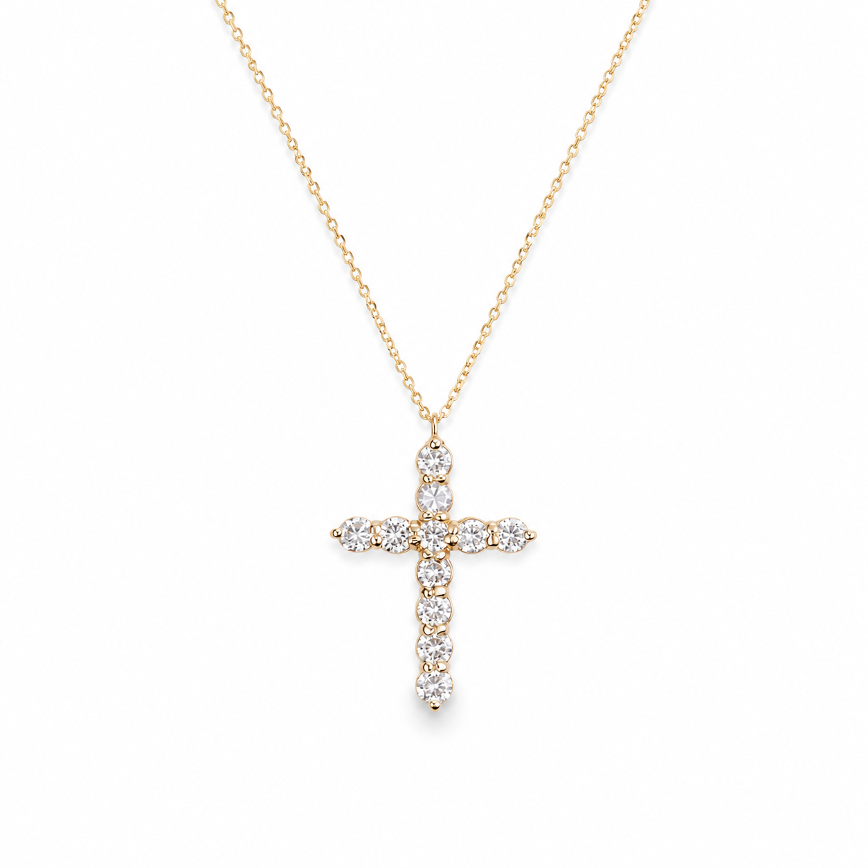 Łańcuszek z diamentami LAB - EVA CROSS