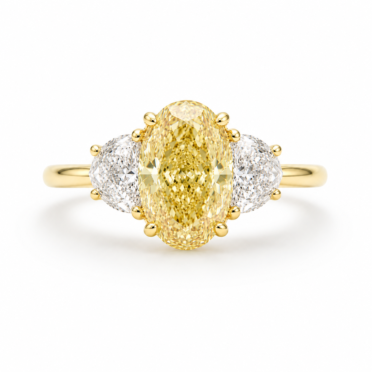 Pierścionek z diamentami LAB - YELLOW DIAMOND