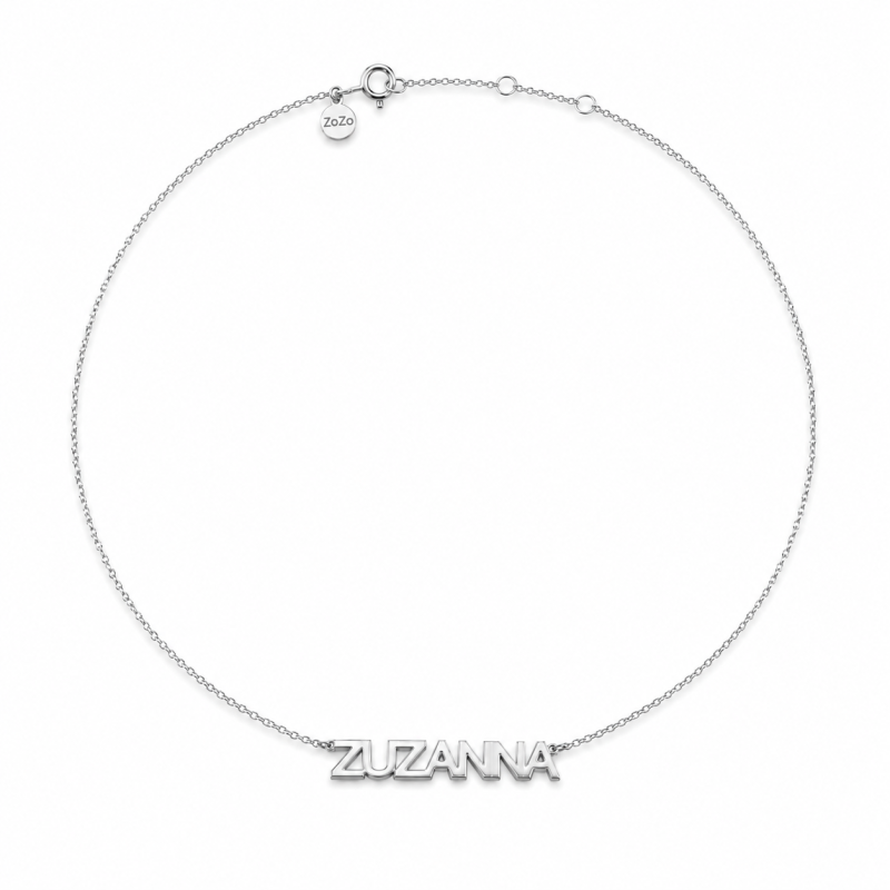 Choker srebrny PAROLA - napis do 10 liter
