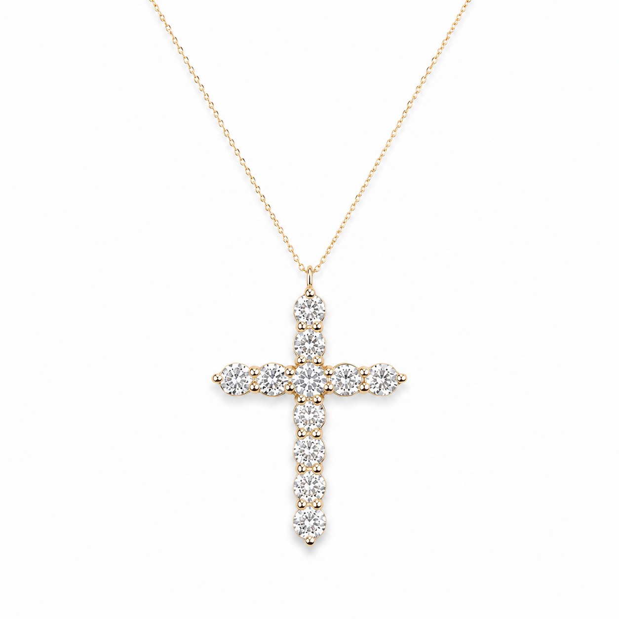 Łańcuszek z diamentami LAB - EVA CROSS LARGE