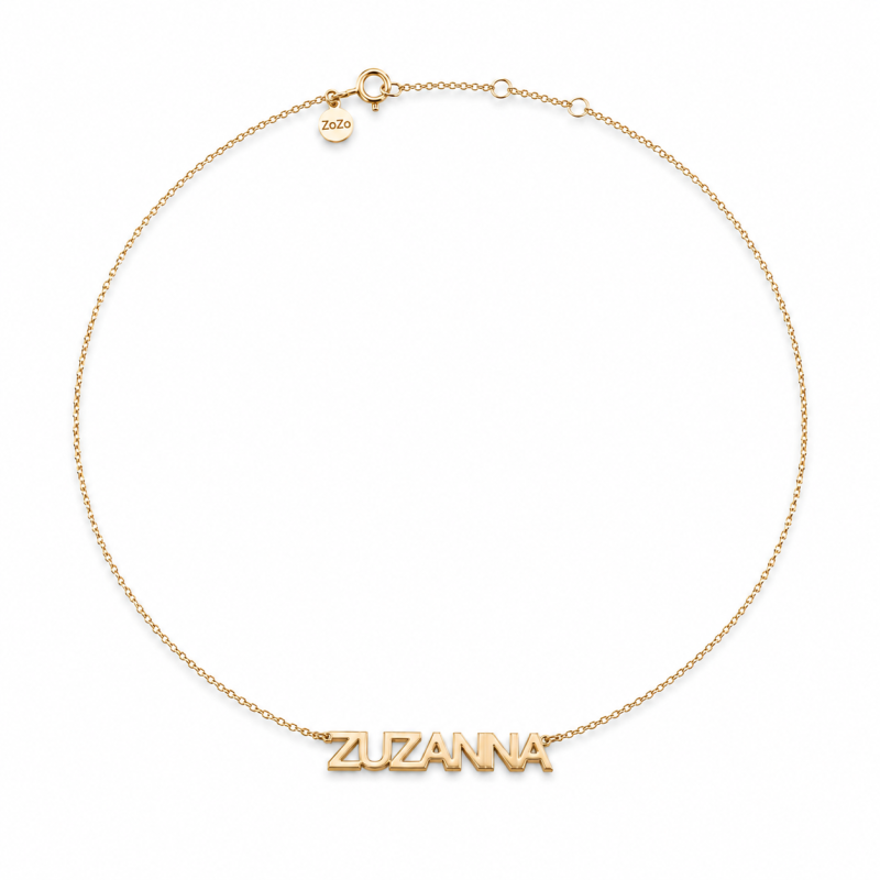Choker pozłacany PAROLA - napis do 10 liter