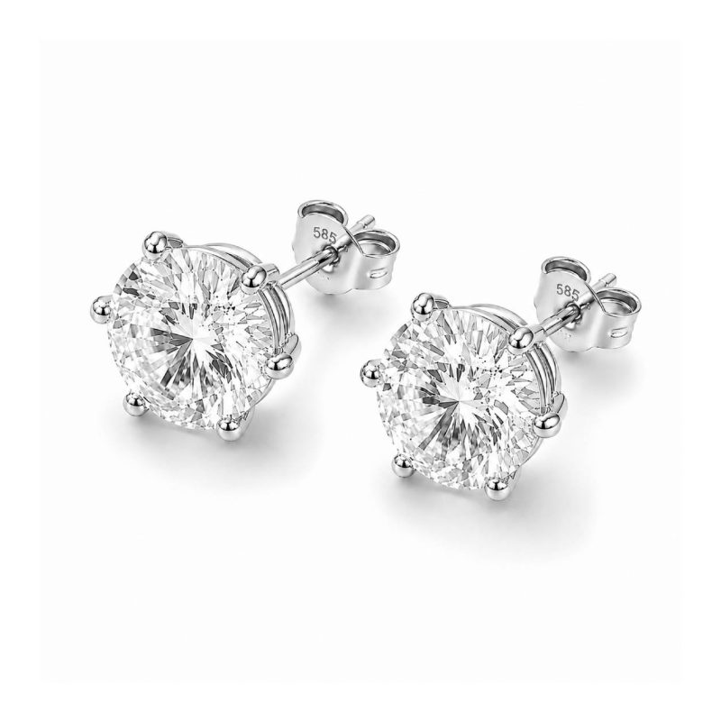 Kolczyki z diamentami LAB - QUEEN (3 ct białe złoto)