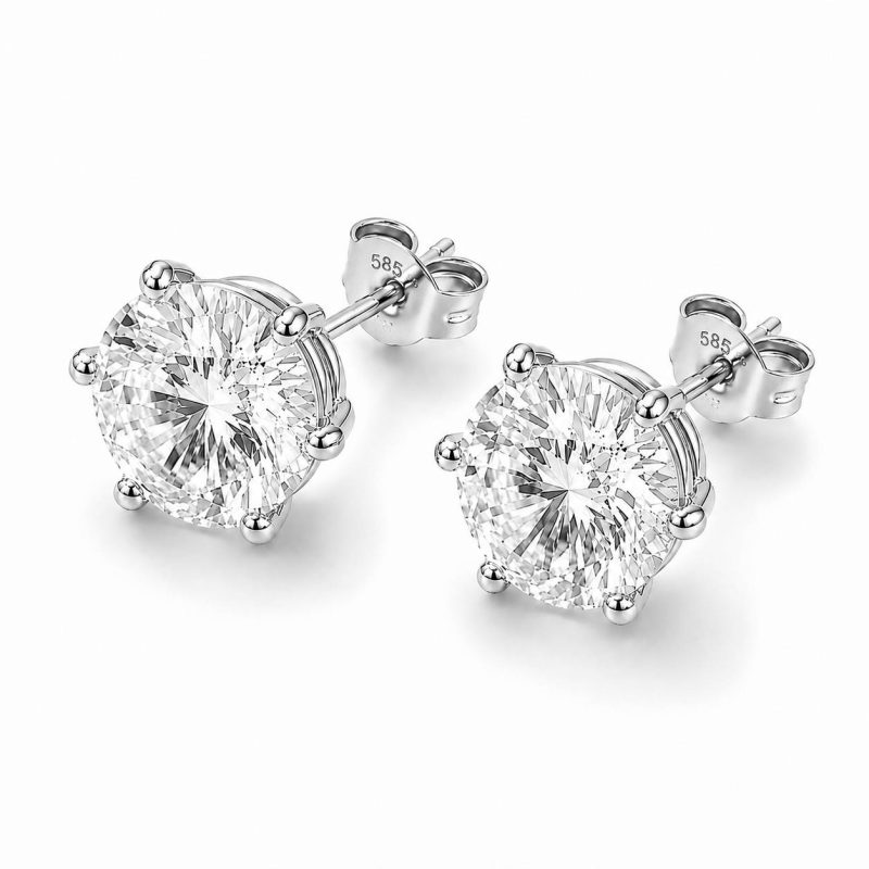 Kolczyki z diamentami LAB - KING (4 ct białe złoto)