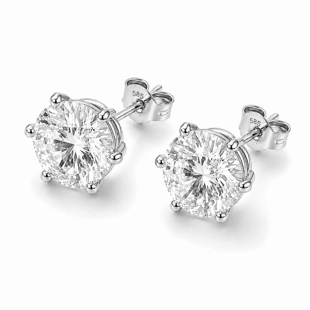 Kolczyki z diamentami LAB - KING (4 ct białe złoto)