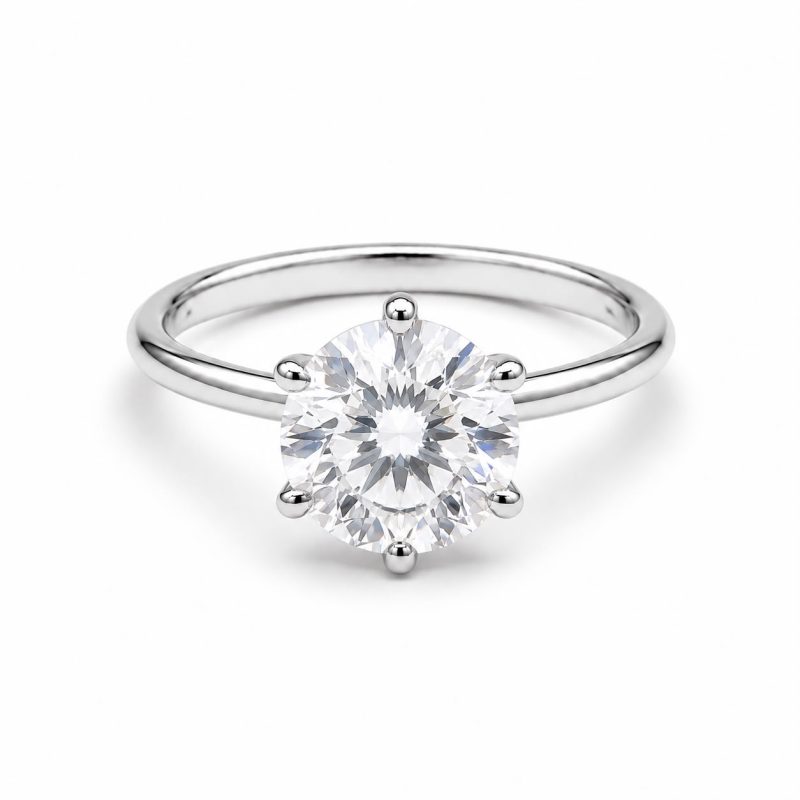 Pierścionek z diamentem LAB - KING (6 ct białe złoto)