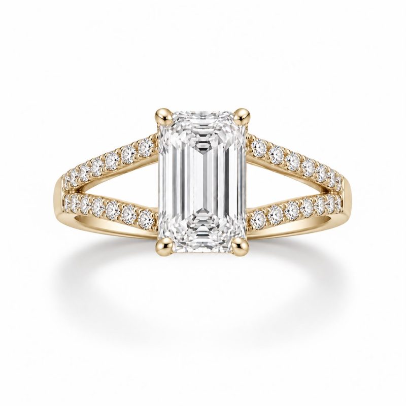 Pierścionek z diamentami LAB - DIAMOND EMERALD (4 ct)