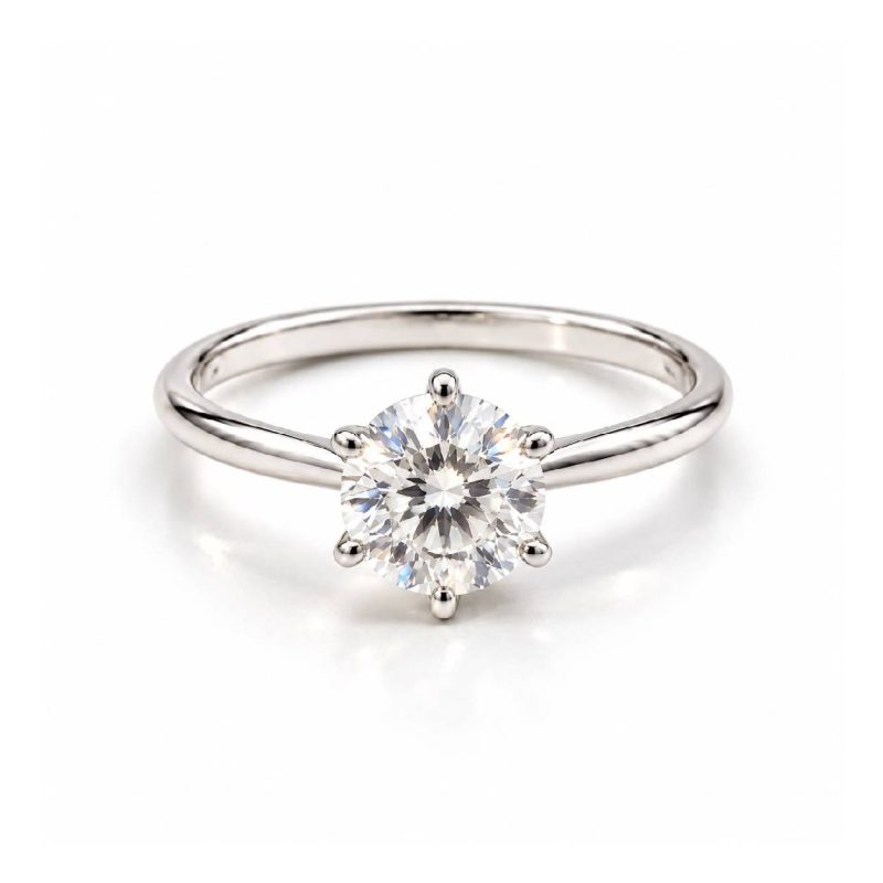Pierścionek z diamentem LAB - QUEEN (4 ct białe złoto)