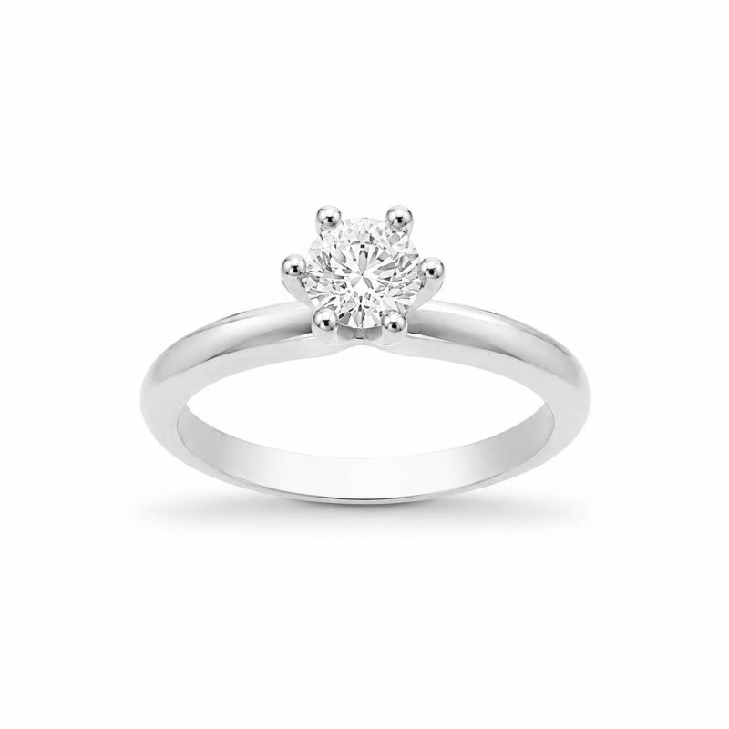 Pierścionek z diamentem LAB - LILIANA (0,40 ct) (białe złoto)