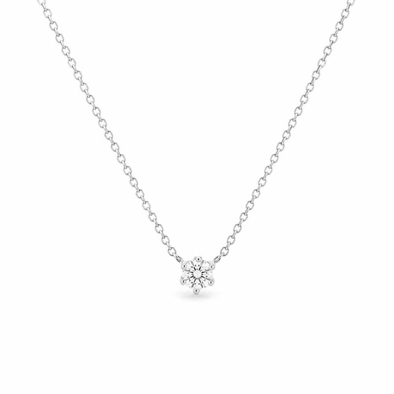 Łańcuszek z diamentem LAB - MARIA (0,30 ct) (białe złoto)