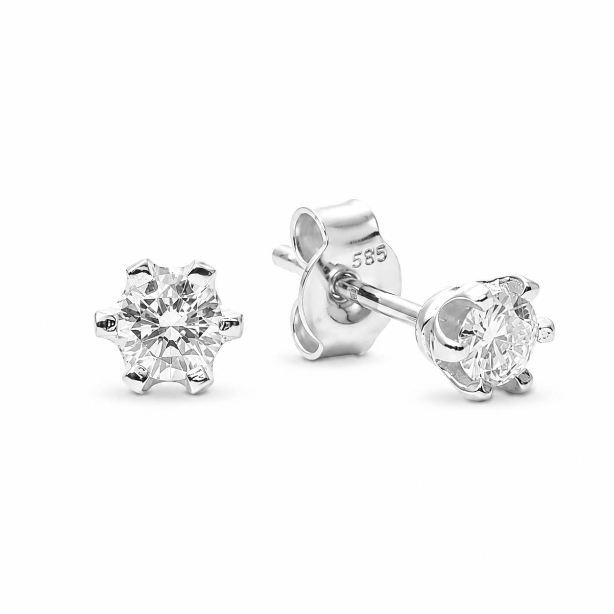 Kolczyki z diamentami LAB - VILIANA (1ct białe złoto)