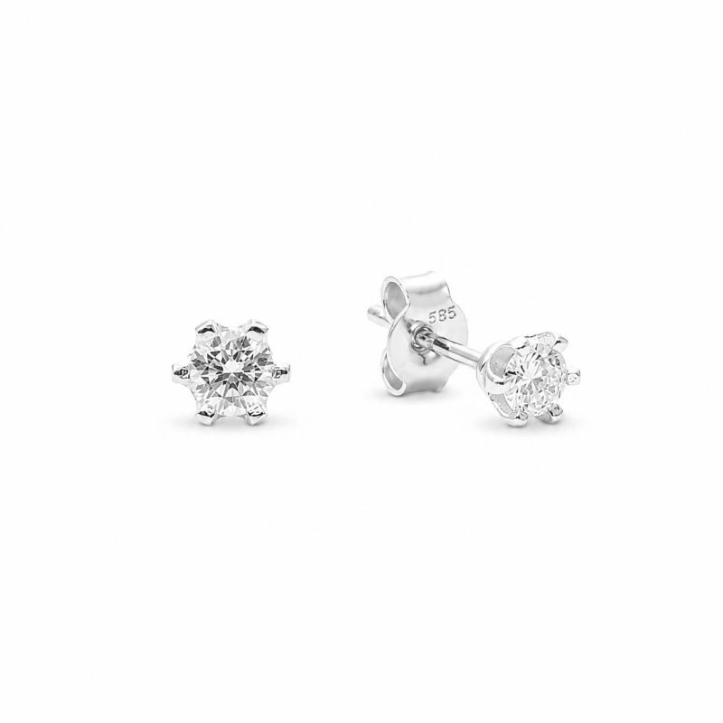 Kolczyki z diamentami LAB - VILIANA (0,3 ct białe złoto)