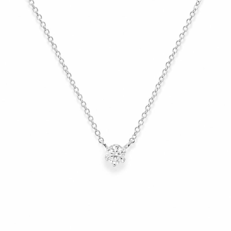 Łańcuszek z diamentem LAB - MARIA (0,50 ct białe złoto)
